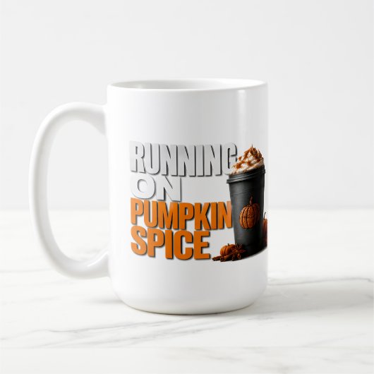 🎃 パンプキンスパイスで走る 秋 ハロウィン 引用 ☕ コーヒーマグカップ (左)