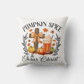 パンプキンスパイスとイエスキリストがパンプキンクリスを渡る クッション (裏面)