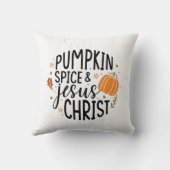 パンプキンスパイスとイエスキリスト秋クリスチャン クッション (裏面)