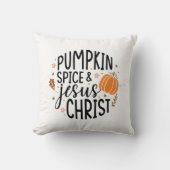 パンプキンスパイスとイエスキリスト秋クリスチャン クッション (正面)