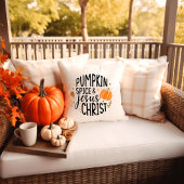 パンプキンスパイスとイエスキリスト秋クリスチャン クッション
