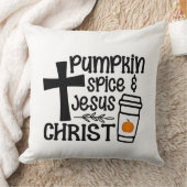 パンプキンスパイスとイエスキリスト – 信仰 クッション (ブランケット)