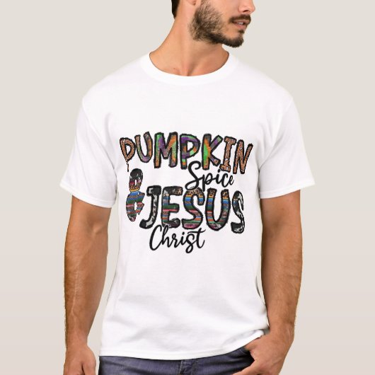 パンプキンスパイスとイエスキリスト Tシャツ (正面)