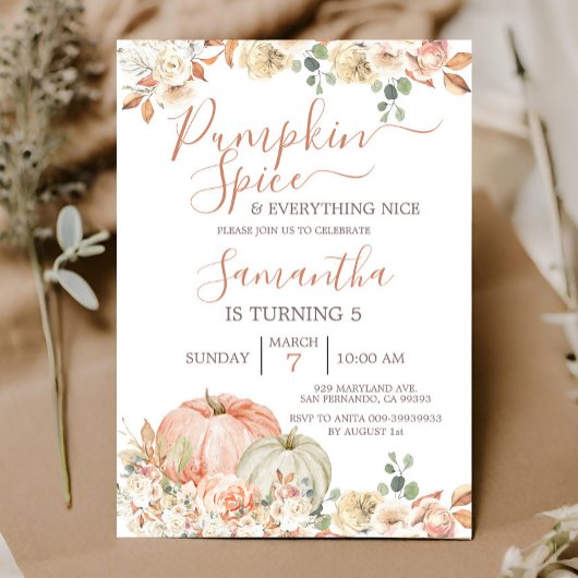 パンプキンスパイスとオールナイスファイブ誕生日 招待状