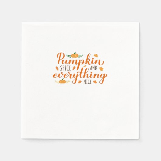 パンプキンスパイスとオールナイスベーシックデザイン スタンダードカクテルナプキン (正面)
