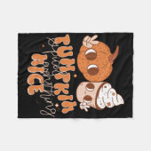 パンプキンスパイスとオールナイス秋シーズンWome フリースブランケット (正面(横))