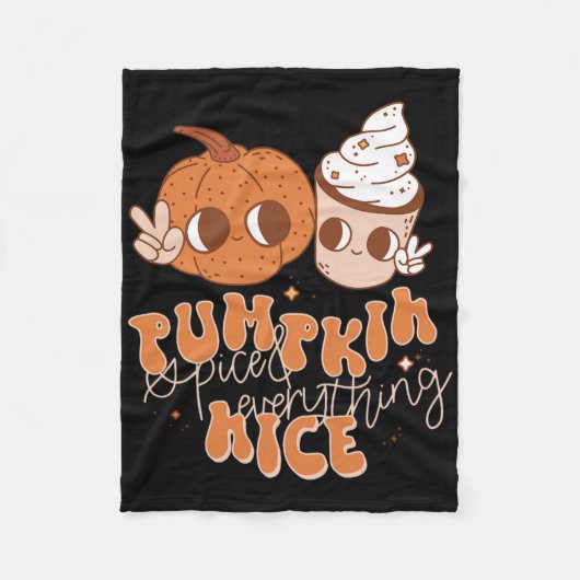パンプキンスパイスとオールナイス秋シーズンWome フリースブランケット (正面)