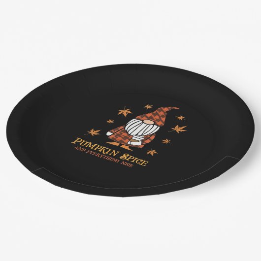 パンプキンスパイスとオールナイス秋格言ドリンク ペーパープレート (アングル)