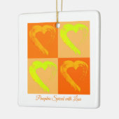 パンプキンスパイスとラブハート車オーナメント セラミックオーナメント (左)