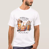 パンプキンスパイスと優しい秋 - 秋のデザイン Tシャツ (正面)