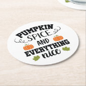 パンプキンスパイスと全ていい2 ラウンドペーパーコースター (アングル)