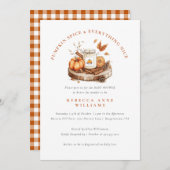 パンプキンスパイスと全てのいい秋ベビーシャワー 招待状 (正面/裏面)