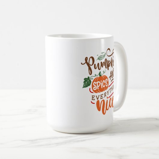 パンプキンスパイスと全てのいい秋秋 コーヒーマグカップ (正面右)