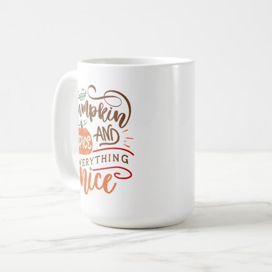 パンプキンスパイスと全てのいい秋秋 コーヒーマグカップ (正面左)