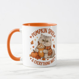 パンプキンスパイスと幸せなものたち かわいい猫マグカップ マグカップ