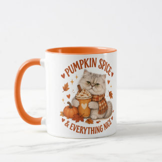 パンプキンスパイスと幸せなものたち かわいい猫マグカップ マグカップ