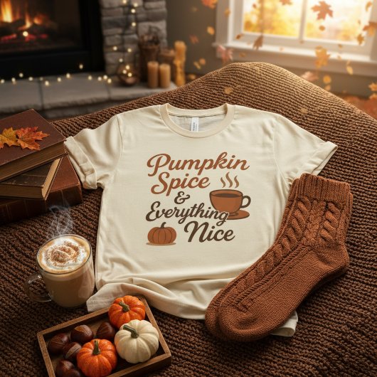 パンプキンスパイスと幸せなレトロな秋 Tシャツ