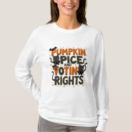 パンプキンスパイスと投票権ハロウィーン Tシャツ