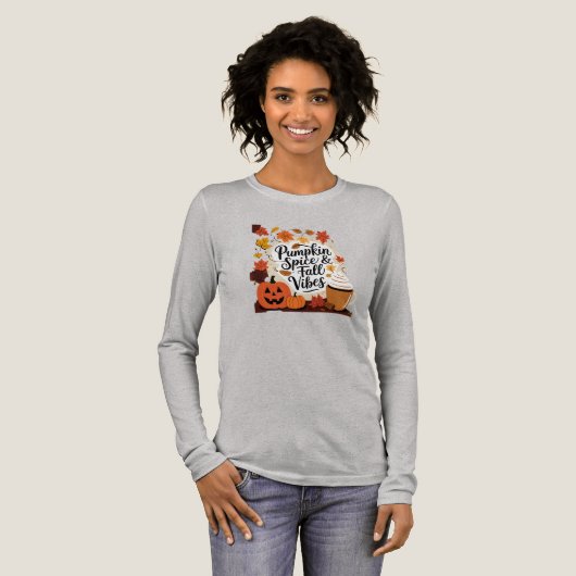 パンプキンスパイスと秋の雰囲気 トライブレンドTシャツ (正面全体)