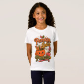 パンプキンスパイスと鉛筆 かわいい秋のTシャツ Tシャツ (正面フル)
