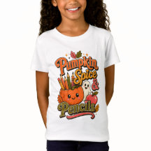 パンプキンスパイスと鉛筆 かわいい秋のTシャツ