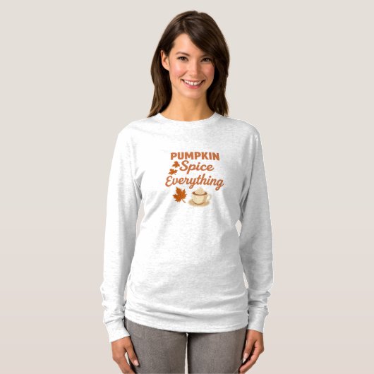 パンプキンスパイスなすべて 女性用Tシャツ Tシャツ (正面フル)