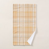 パンプキンスパイスのチェック柄オータムパターン バスタオルセット (ハンドタオル)
