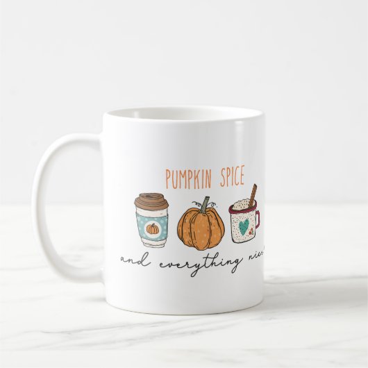 パンプキンスパイスのパーソナライズ コーヒーマグカップ (左)