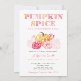 パンプキンスパイスのベイビーシャワー、秋のパンプキンプレイド 招待状