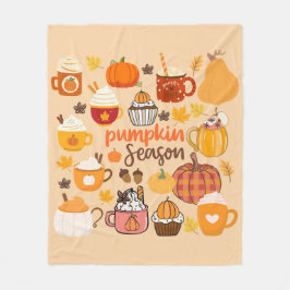 パンプキンスパイスの季節 フリースブランケット