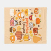 パンプキンスパイスの季節 フリースブランケット (正面(横))