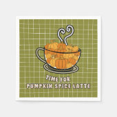 パンプキンスパイスの時間ラテ秋ダイニング スタンダードカクテルナプキン (正面)