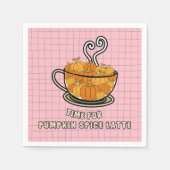 パンプキンスパイスの時間ラテ秋ダイニング スタンダードカクテルナプキン (正面)