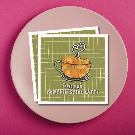 パンプキンスパイスの時間ラテ秋ダイニング スタンダードカクテルナプキン