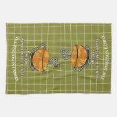 パンプキンスパイスの時間ラテ秋名前をカスタムする キッチンタオル (横)