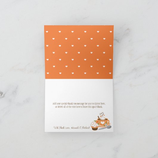 パンプキンスパイスの秋のウェディングシャワーお礼 サンキューカード (内部)