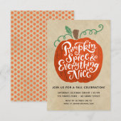 パンプキンスパイスの秋のパーティーへの招待 招待状 (正面/裏面)