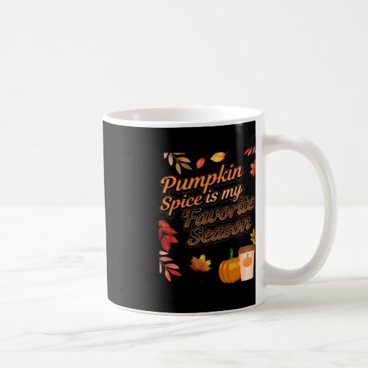 パンプキンスパイスは私のシーズお気に入りのン紅葉 コーヒーマグカップ (右)