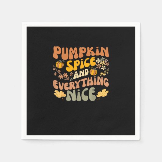 パンプキンスパイスアンドオールナイス秋シーズン秋 スタンダードカクテルナプキン (正面)
