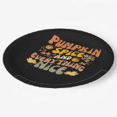 パンプキンスパイスアンドオールナイス秋シーズン秋 ペーパープレート (アングル)