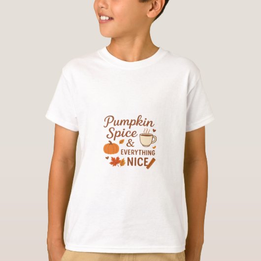 パンプキンスパイスアンドオールナイス秋デザイン Tシャツ (正面)