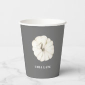 パンプキンスパイスウォーターカラーホワイト&グレーシアラテ 紙コップ (裏面)