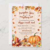 パンプキンスパイスオータムブライダルシャワーパーティー 招待状 (正面)