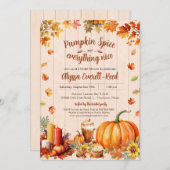 パンプキンスパイスオータムブライダルシャワーパーティー 招待状 (正面/裏面)