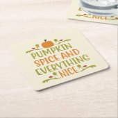 パンプキンスパイスオータム秋ハロウィーン スクエアペーパーコースター (アングル)