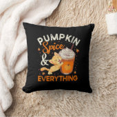 パンプキンスパイスオールシャツ猫好きかわいい秋 クッション (ブランケット)