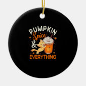 パンプキンスパイスオールシャツ猫好きかわいい秋 セラミックオーナメント (正面)