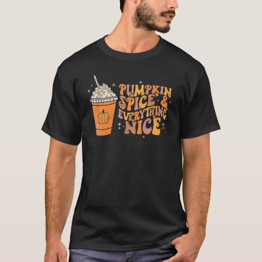 パンプキンスパイスオールナイスオータム秋サンクスシ Tシャツ (正面)
