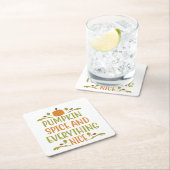 パンプキンスパイスオールニース秋ホリデイ スクエアペーパーコースター (インサイチュ)