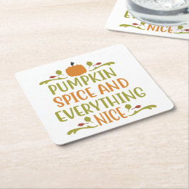 パンプキンスパイスオールニース秋ホリデイ スクエアペーパーコースター